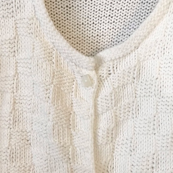 Hand Knitted Sweater Basket Weave Pattern Cottage-core - Picture 3 of 7